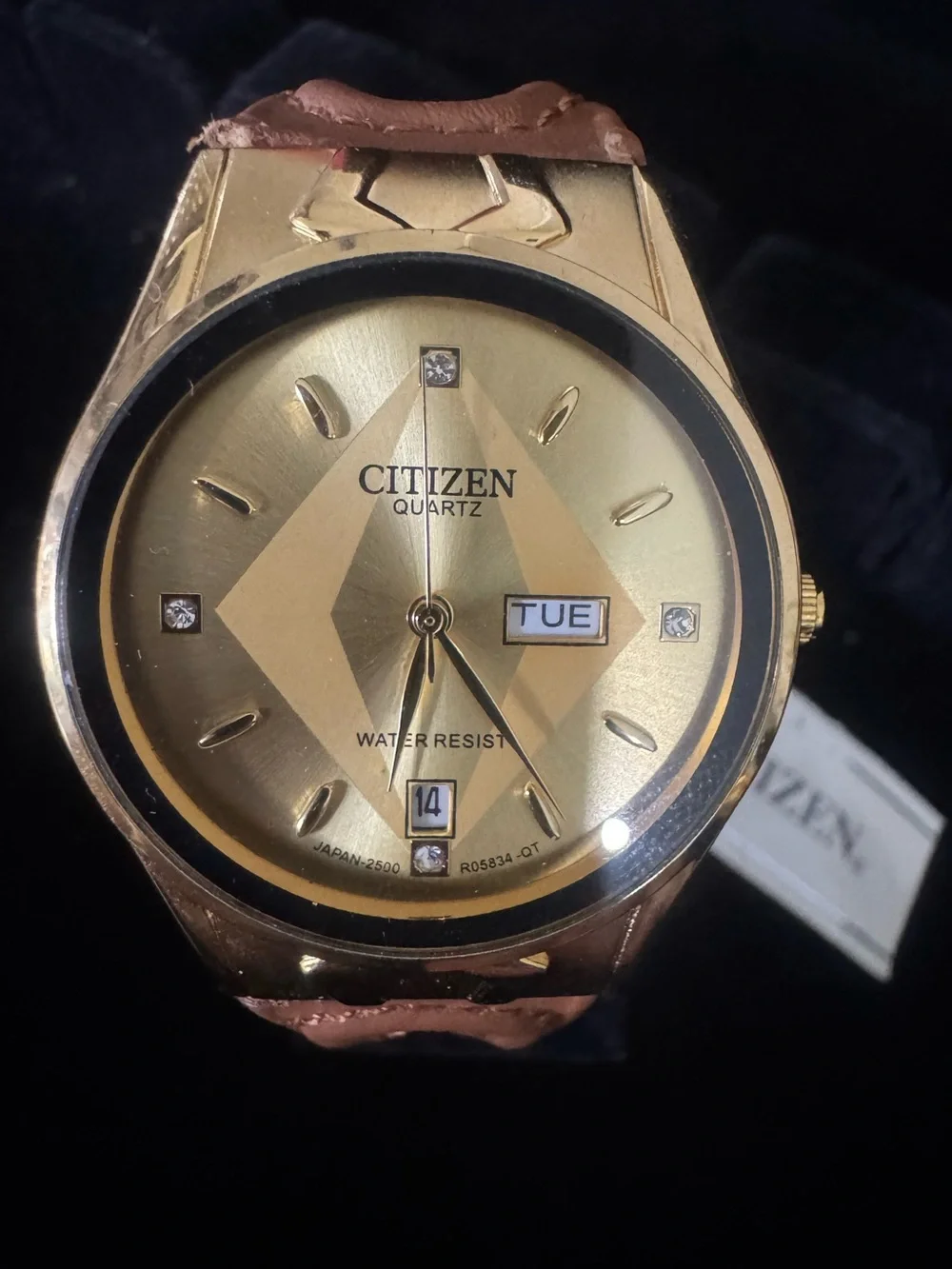 Citizen Gold Tone Watch with Brown Strap